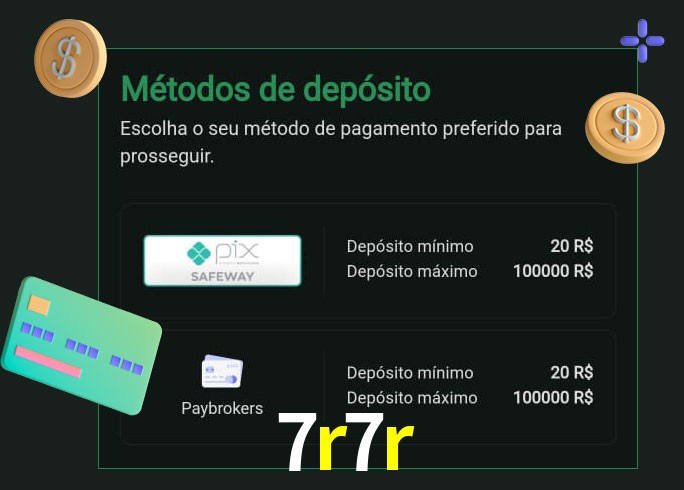O cassino 7r7r oferece uma grande variedade de métodos de pagamento